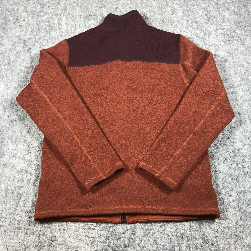 The North Face Mens M Brick Red Fleece Jacket Colorblock Full Zip Hiking‎